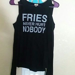 Black cold shoulder top